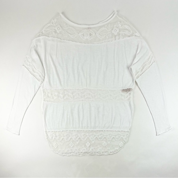 Free People Love Me White Lace Tee - Picture 4 of 9